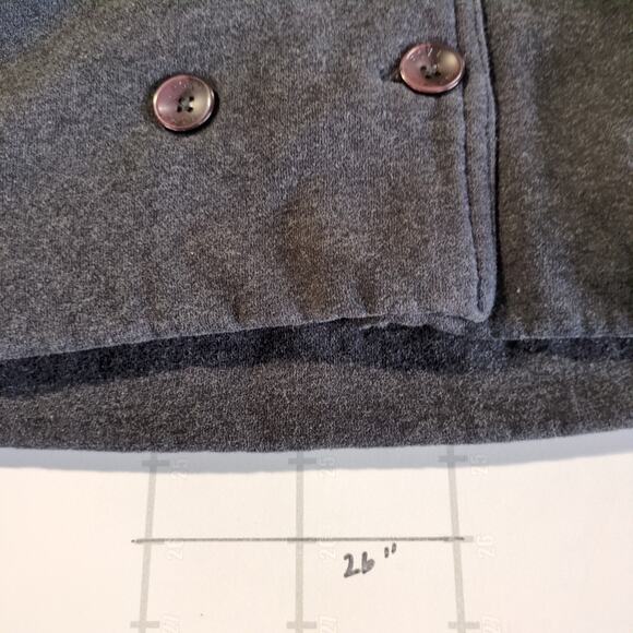 Vintage Roxy Peacoat Jacket Womens L Gray Fleece Button Up Hooded Preppy Y2K - Picture 8 of 8